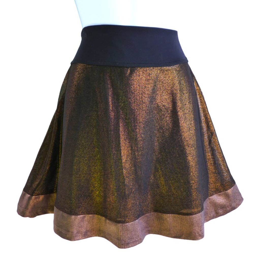 SKoRT Beyond Yoga Limited Edition Copper Metallic Skirt over Shorts Circle S